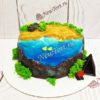 Торт "Дикий пляж" с желе, посыпкой и декором ТЖ337