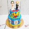 Свадебный торт "Love is..." с фигурками и фотопечатью СТ556