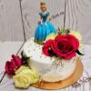 Торт "Статусный" с фигуркой, бусинами и живыми цветами ТЖ494