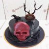 Торт "Мрачные тени" с черепом и тематическими фигурками ТЖ497