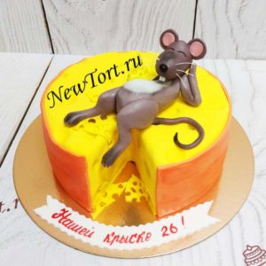 Торт "Крыска-обжорка" с фигуркой и мастикой ТЖ498