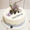 Торт "Эстетика" с карамельной лодочкой, гипсофилой, ягодами и мраморным декором ТЖ504