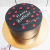 Торт "Happy Birthday" черный с сердечками ТЖ541