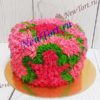 Торт для девочки "Цветной пушистик" с разноцветным кремом ТД662