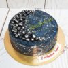 Торт "Космическая вспышка" с ягодами, бусинами и серебряным декором ТЖ515