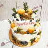 Свадебный торт "Пряный" с ягодами, фруктами, палочками корицы и веточками СТ560
