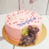 Торт для девочки "Мышонок объелся" с фигуркой мышки и сердечками ТД669