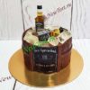 Торт "Виски со льдом" с алкоголем и декором в виде бочки ТМ340