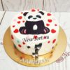 Торт "Милая панда" с сердечками ТД716