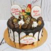 Торт "Сладости от Карлсона" с фотопечатью, пряниками, потеками и конфетами ТМ398