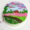 Торт "Вкусный пейзаж" с рисунком из крема ТЖ563