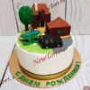 Торт "Загородная жизнь" с фигурками дома и машины ТМ407