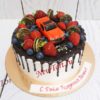 Торт "Красная тачка" с машиной, ягодами и печеньем ТМ417