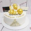 Новогодний торт "Золотая елочка" с шарами и бусинами НТ192