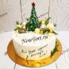 Новогодний торт "Новогодняя ель" с шарами и веточками НТ196