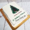 Новогодний торт "Символ года" с фотопечатью елки и кремом НТ202