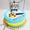 Торт "Творческий" с нотами, кистями и красками ТД804