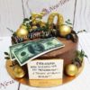 Торт "Юбилейный" с фотопечатью долларов, шарами, ягодами и конфетами ТМ427