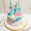 Торт "Морская фантазия" с хвостами русалок, ракушками и карамельной вазой ТД800