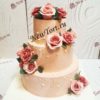 Свадебный торт "Соблазн" с розами и бусинами СТ584