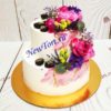 Свадебный торт "Летняя рапсодия" с цветами и ягодами СТ139