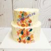 Свадебный торт "Акварель" с разноцветнымм мазками СТ608