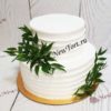Свадебный торт "Тропические листья" с узорами СТ599