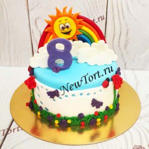 Торт радуга и солнышка ТД818