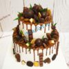 Свадебный торт "Взрыв эмоций" с потекам, конфетами и шоколадом СТ601