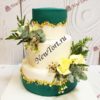 Свадебный торт "Чудо света" с цветами СТ614