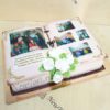 Торт "Книга жизни" с фотопечатью, розами и золотыми узорами ТЖ580