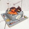 Торт "Игры с драконом" с фигуркой и декором в виде арены ТД851