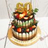 Торт "Три шоколада и ягоды" с ягодами, потеками и цифрой ТЖ582