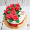 Торт "Миллион алых роз" с сахарными цветами и надписью ТЖ584