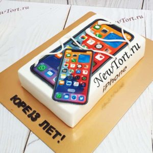 Торт "Смартфон" с фотопечатью и мастикой ТД859