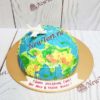 Торт "Земной шар" в виде полушария планеты и с фигуркой самолета ТД864