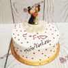 Свадебный торт "Ля-мур" с сердечками и фигурками СТ618