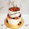 Свадебный торт "Ягодные развалины" с ягодами и золотым декором СТ620