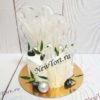 Свадебный торт "Ледяная стена" с себеряными шарами и вуалью СТ624
