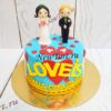 Свадебный торт Love is "Такая любовь" с фигурками и сердечками СТ626