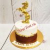 Торт "Золотой Единорог" с фигуркой и золотым декором ТД879