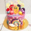 Торт "Пинки Пай, Раритти и Батерфляй" с фотопечатью, безе и шарами ТД880