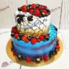Торт "Паучье логово" с ягодами, сладкой паутиной и мазками ТД909