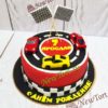 Торт "Большие гонки" с гоночными машинками и декором из мастики ТД912
