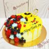 Торт "Ягодный драйв" с машиной, потеками и ягодами ТД914