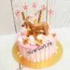 Торт "Лошадка в сладостях" с фигуркой, рожками, безе и потеками ТД897