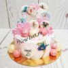Торт "Мечты гимнастки" с фотопечатью, леденцами, шарами и бабочками ТД899