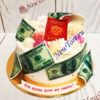Торт "Паспорт и деньги" с фотопечатью, макарунс и безе ТД948