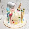 Торт "Художественный" с кистями, красками и палитрой, с мастикой ТД971
