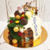 Торт "Зимняя сказка" с фотопечатью, ветками, шишками и ягодами ТД976